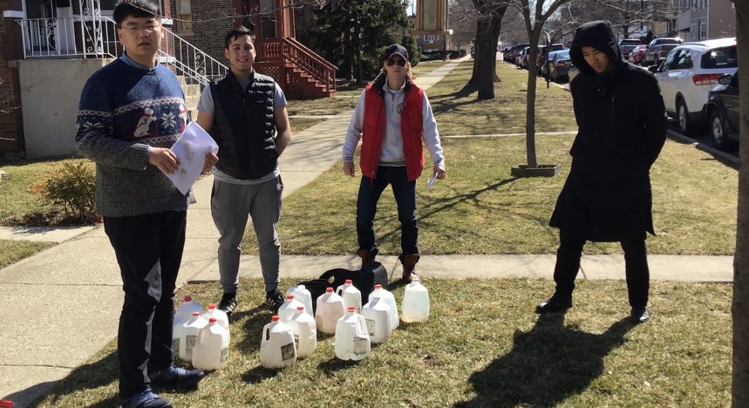 UIC students doing flood project