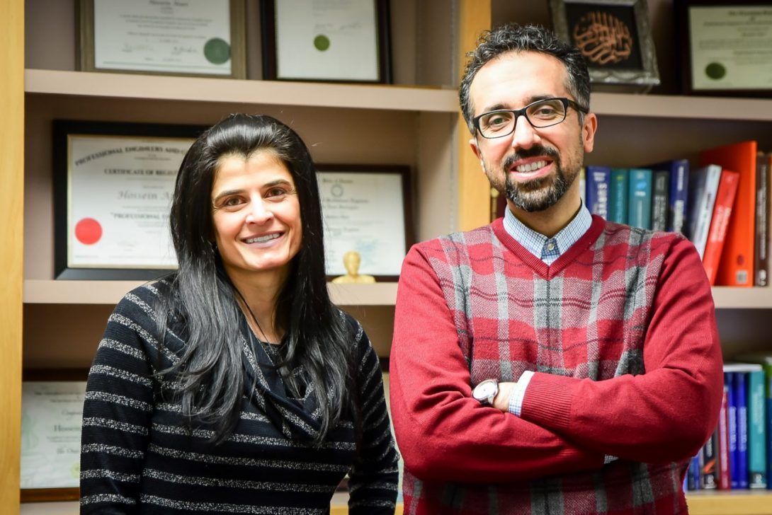Michelle Calcagno, engineering junior, and faculty member Hossein Ataei