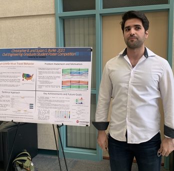 MJ Javadinasr won first place with the poster titled Impacts of COVID-19 on Travel Behavior 