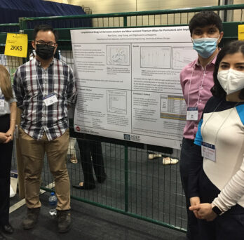 undergraduate students Noel Siony, Long Vuong, and Otgonsuren Lundaajamts are conducting research under the direction of Sara Kadkhodaei 
