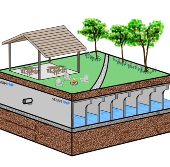 Illustration of the proposed flood storage area at Springdale Park in Western Springs 