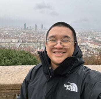 UIC PhD student Isaac Salvador studying in in Lyon, France 